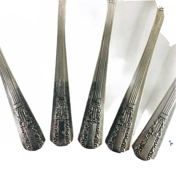 5 Teaspoons Wm A Rogers Oneida Sectional Lido Pattern Spoon Silverplate VTG Lot - Picture 2 of 11